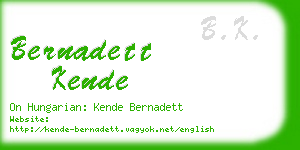 bernadett kende business card